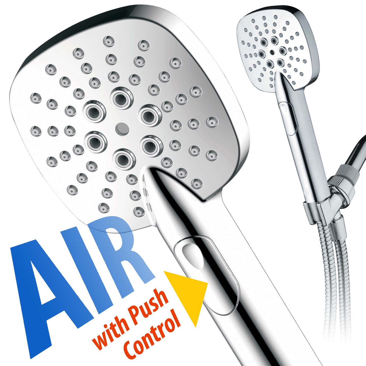 Airjet High Pressure Multi Function Hand Shower Chrome 6Ft Hose Model 4411