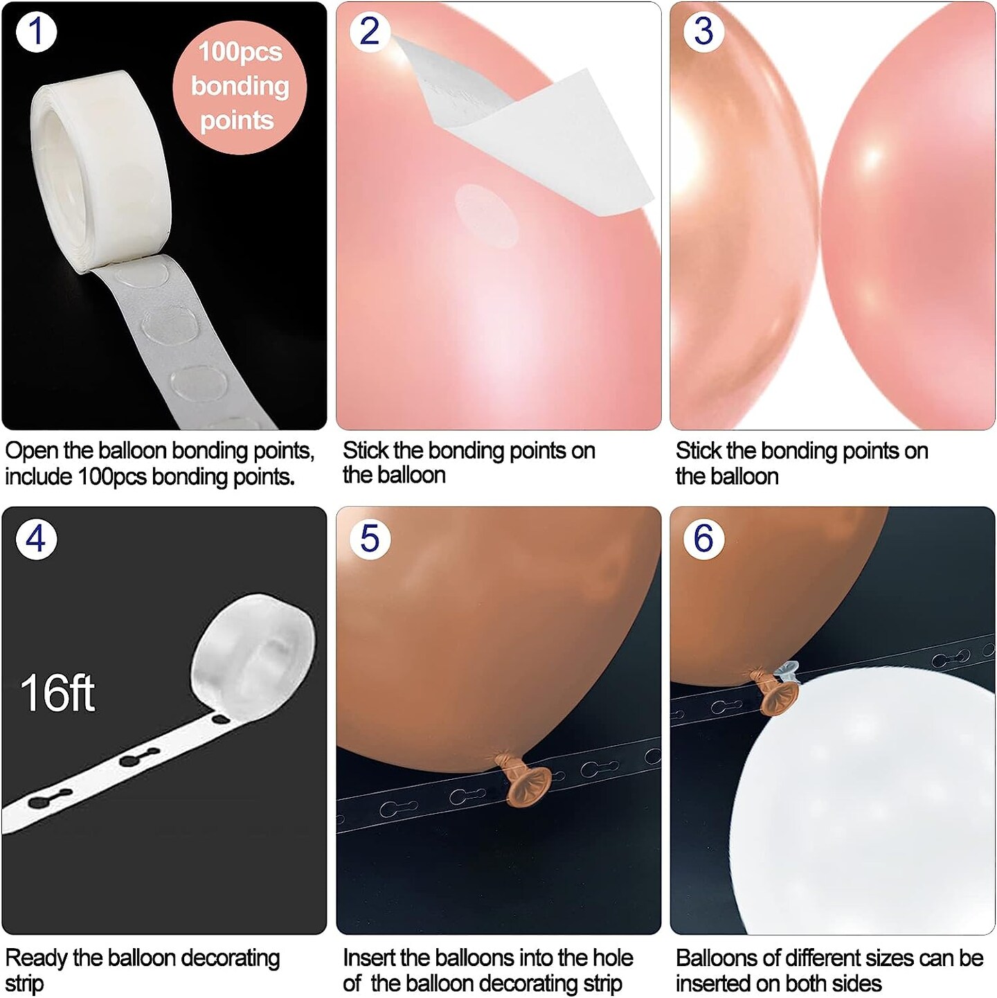 Rose Gold Sweet 16th Birthday Banner Backdrop with Confetti Balloon Garland Arch, Happy 16 Birthday Banner Balloon Set for Girls, Pink Sixteen Bday Poster Photo Booth Decor