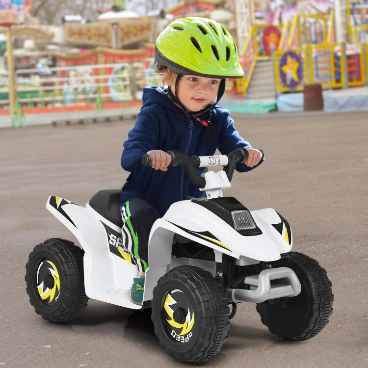 6V Kids Electric 4 Wheels Ride-On Toy with Wear-Resistant Wheels for Indoor Outdoor Use