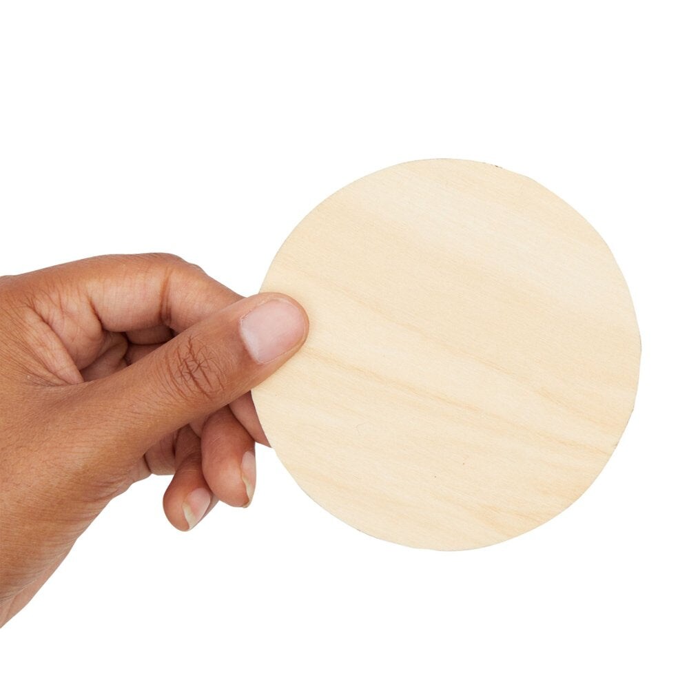 24 Pack Unfinished Wood Circles for Crafts, 4 Inch Round Wooden