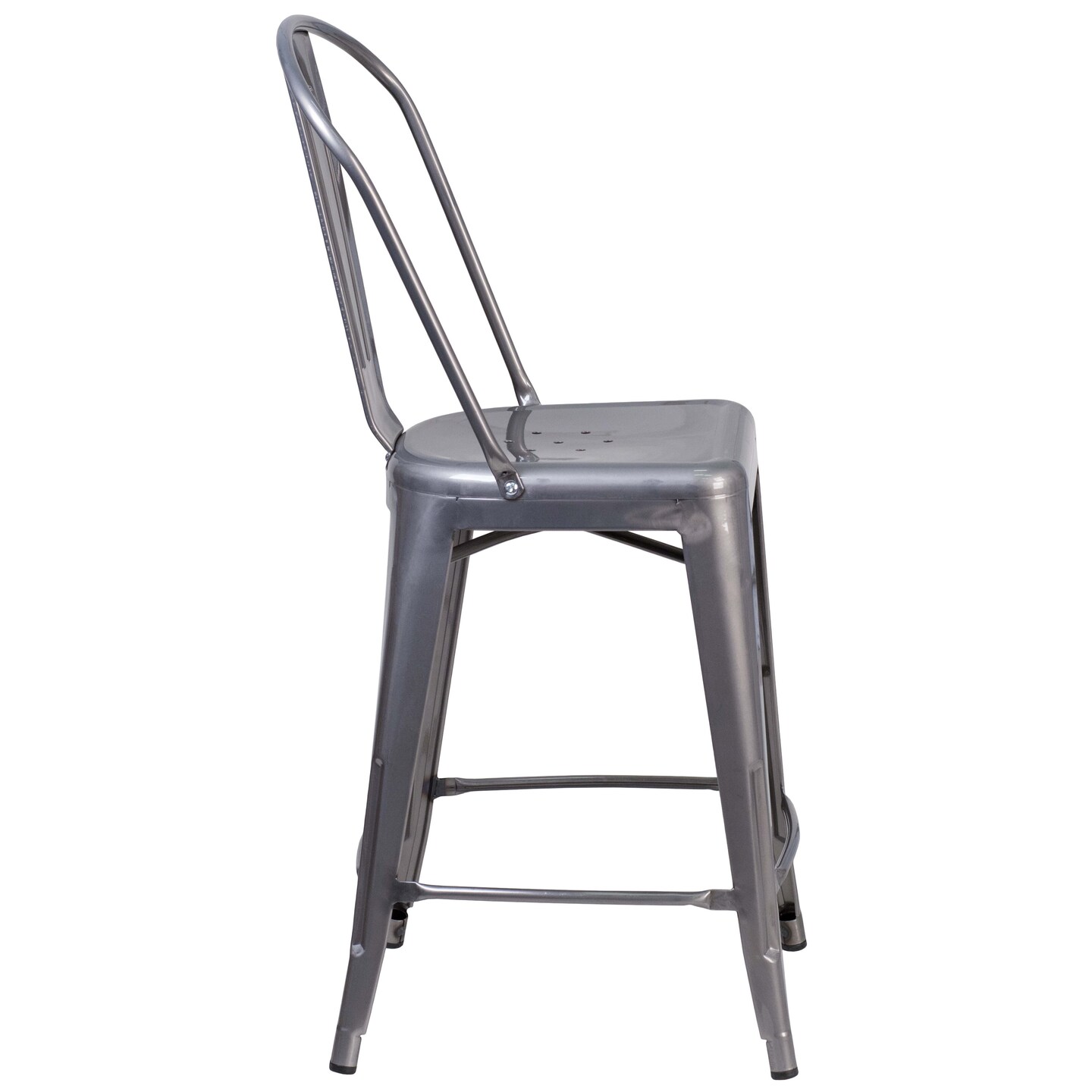 Merrick Lane Geralt Modern Stool with Powder Coated Metal Frame for Indoor Use