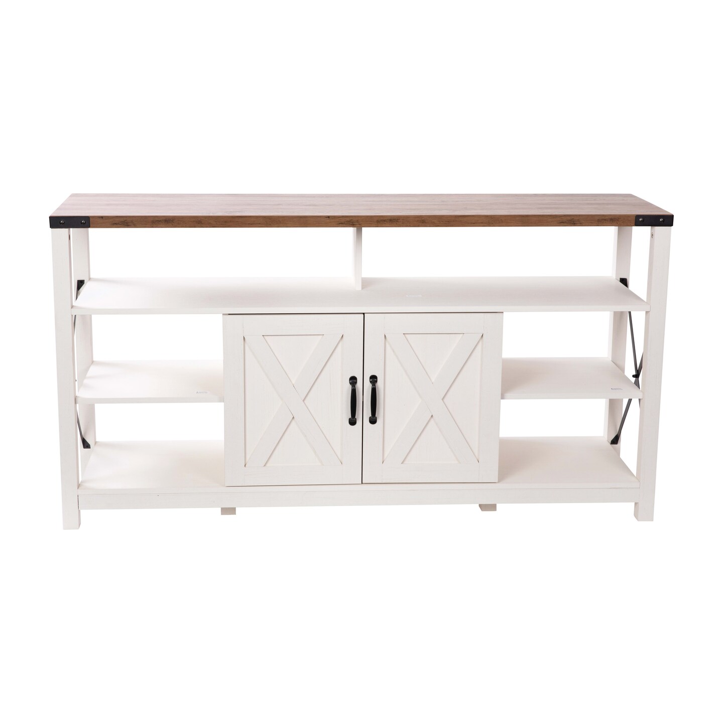 Merrick Lane Green River Media Console with Open and Closed Storage