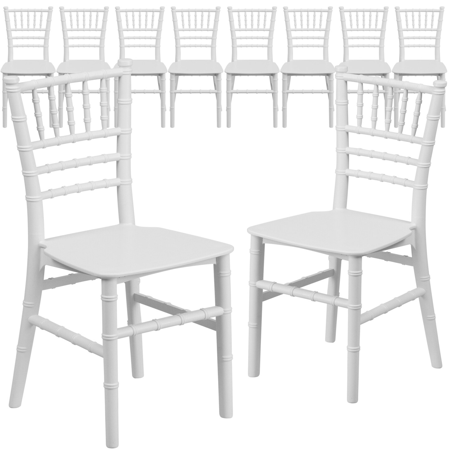 Emma and Oliver 10 Pack Child&#x2019;s All Occasion Resin Chiavari Chair for Home or Home Based Rental Business