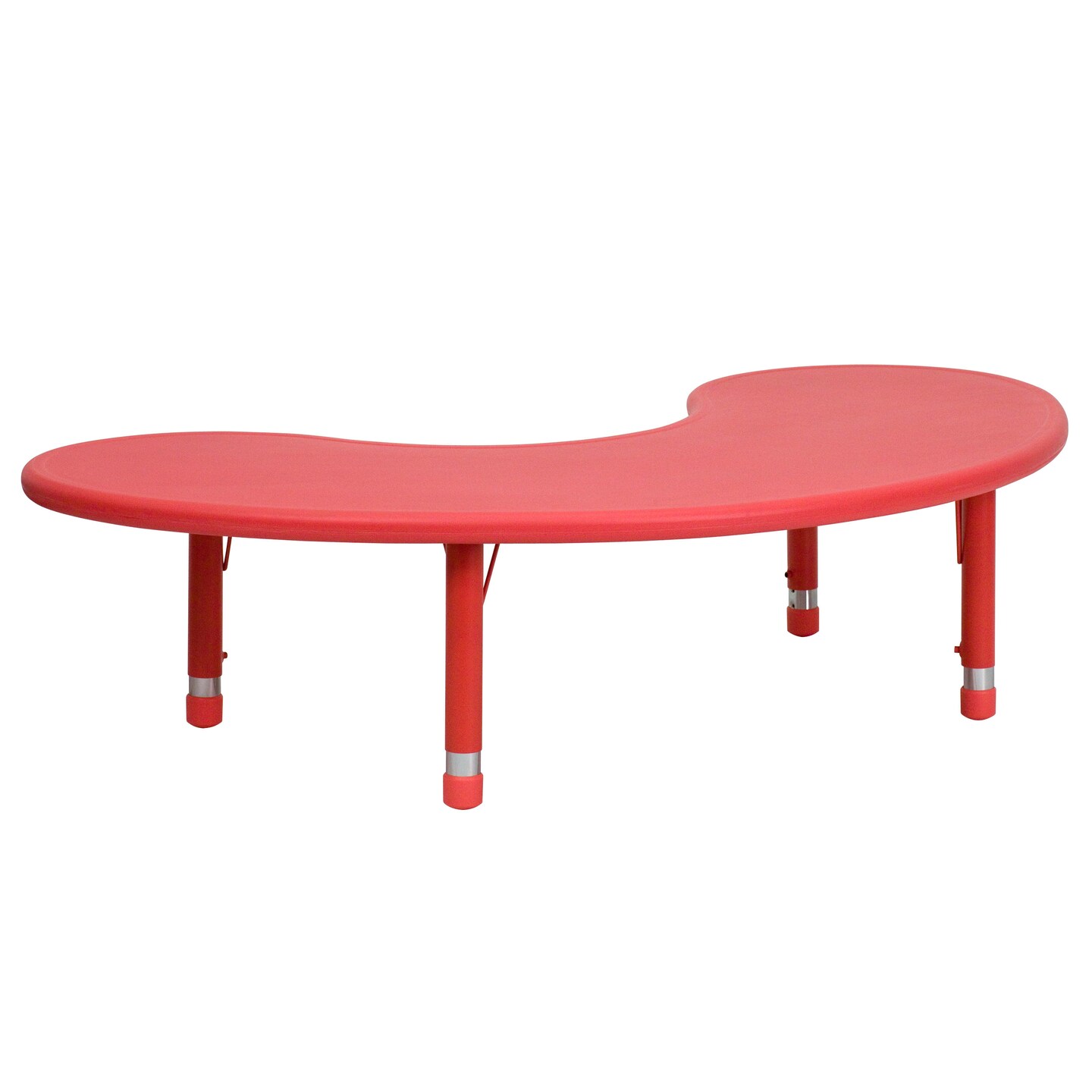 Emma and Oliver 35&#x22;W x 65&#x22;L Half-Moon Plastic Height Adjustable Activity Table