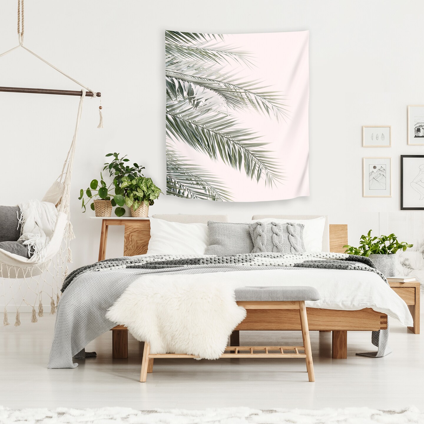Blush Palm Leaf by Sisi and Seb  Wall Tapestry - Americanflat