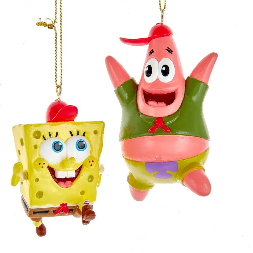 KSA Pack of 24 Kamp Koral Spongebob and Patrick Christmas Ornaments 15.50&#x22;