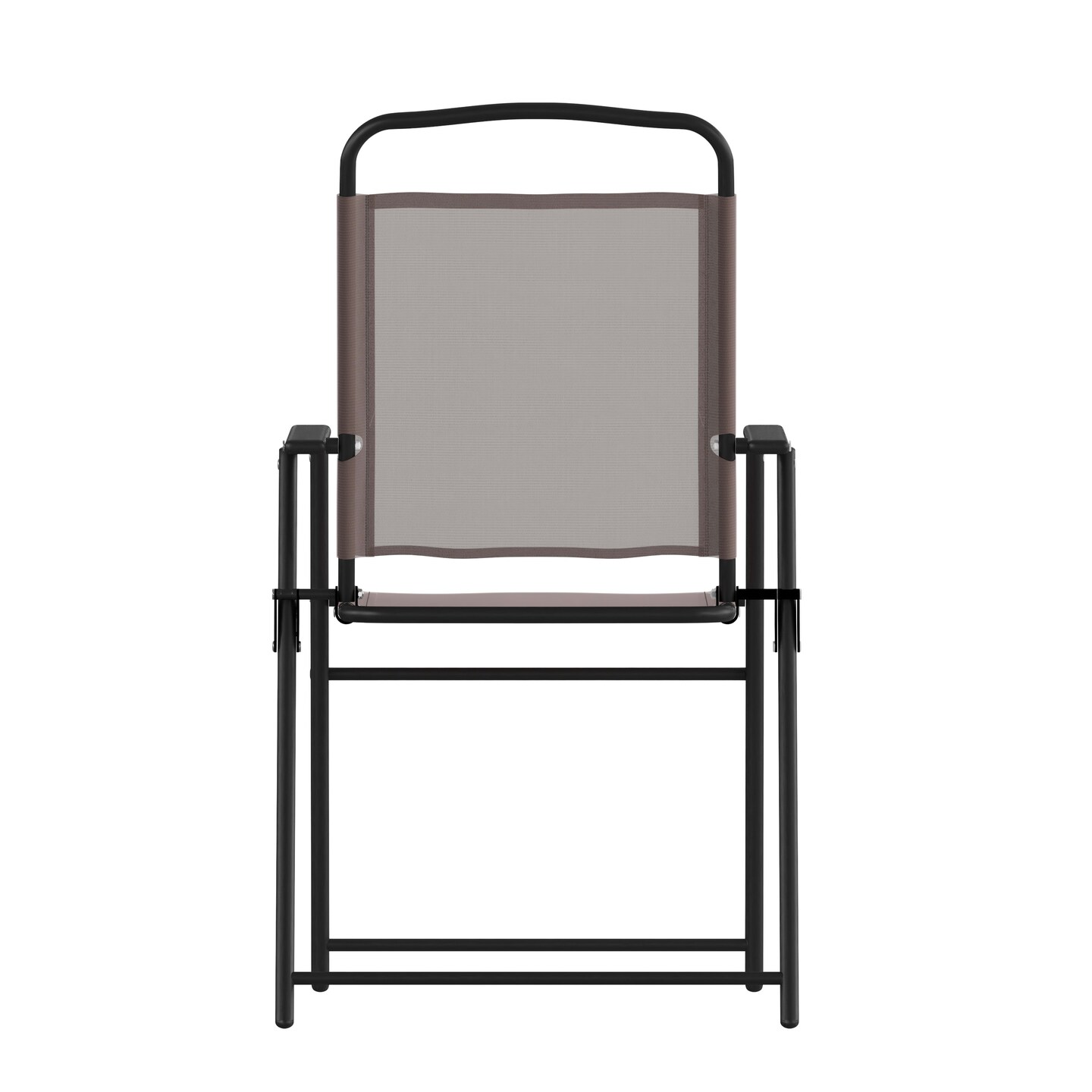 Emma and Oliver Munroe Set of 2 Textilene Folding Sling Style Patio Chairs with Armrests