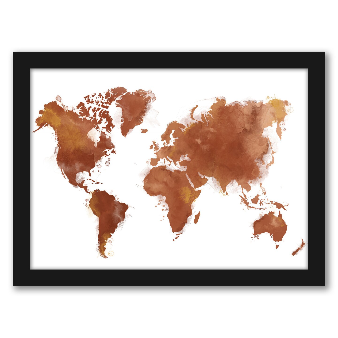 Watercolor Map by Elena David Frame  - Americanflat