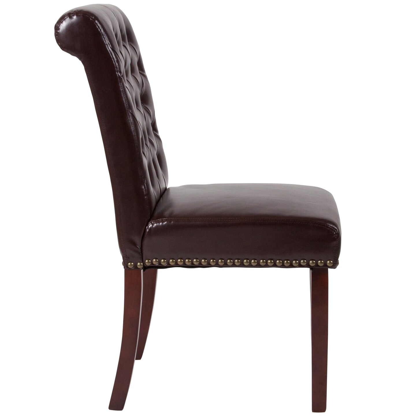 Merrick Lane Falmouth Upholstered Parsons Chair with Nailhead Trim