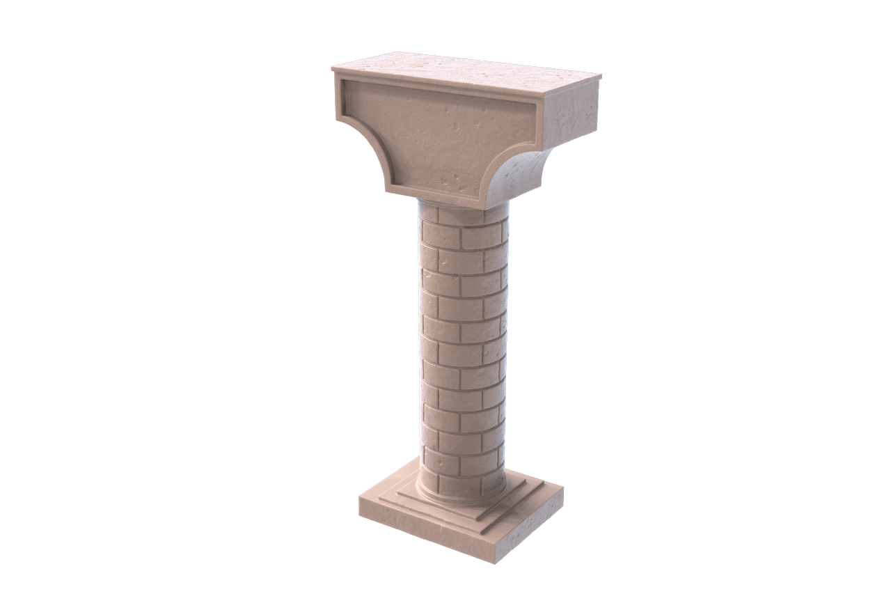 Stone Pillar Plain Scatter Terrain Apx 57mm Tall Unpainted Resin