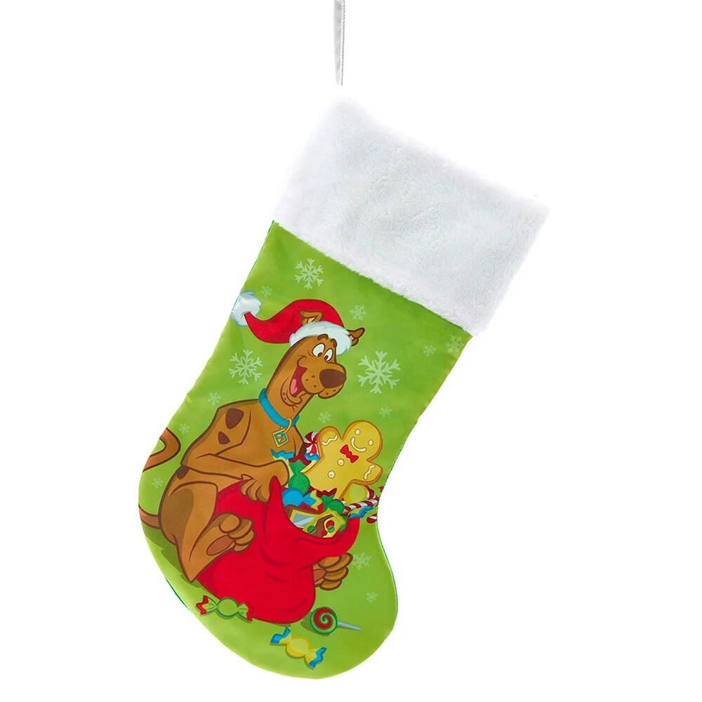 KSA Pack of 4 Green and White Scooby-Doo With Presents Christmas Stockings 8.75&#x22;
