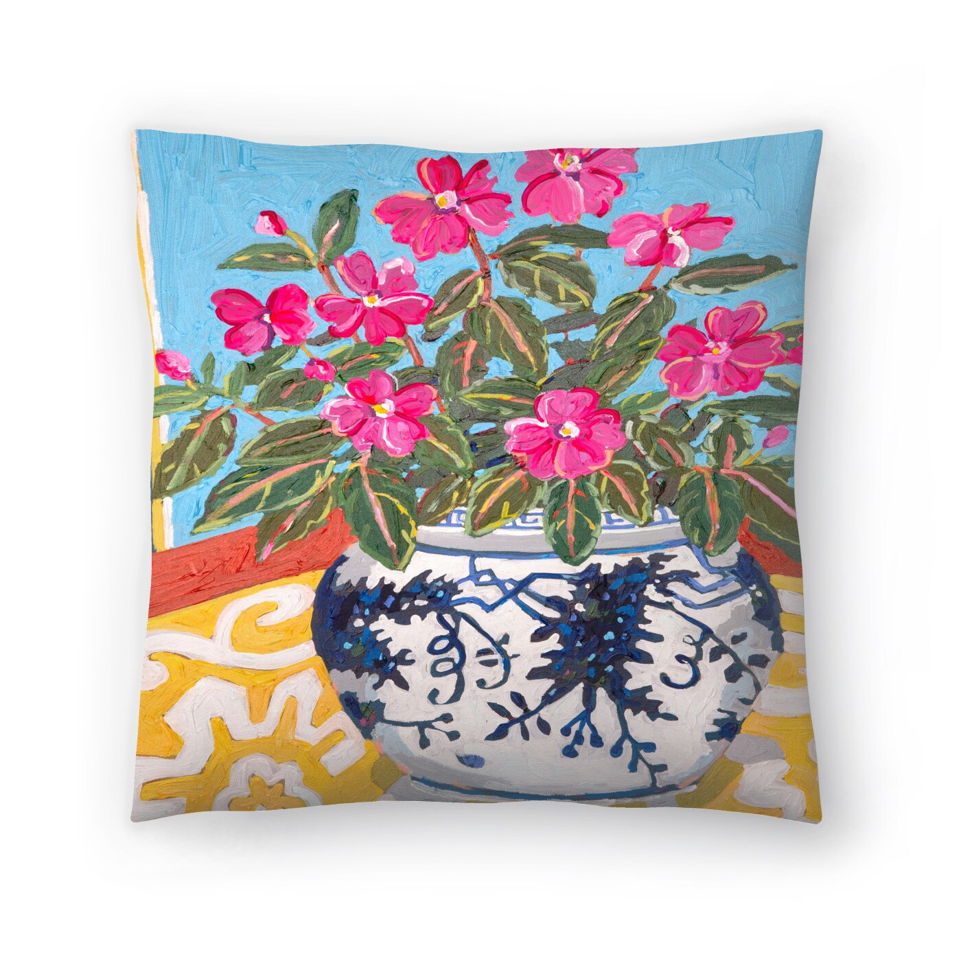 Floral On Yellow Throw Pillow Americanflat Decorative Pillow Michaels