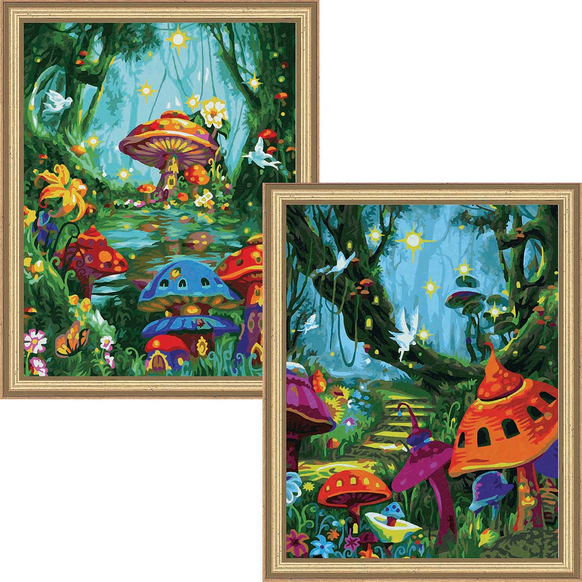 Schipper Magic Mushroom Villa & Enchanted Mushrooms, Set of 2 Paint-by-Number Kit