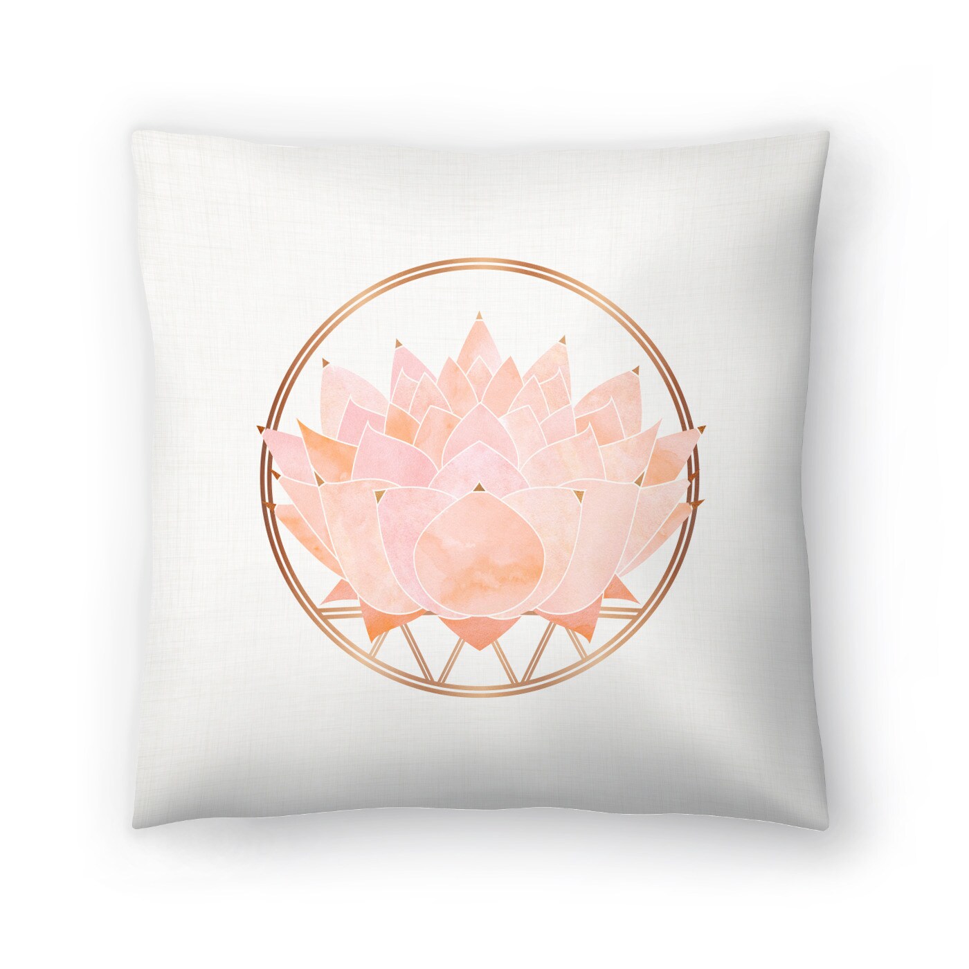 Peach Zen Lotus Throw Pillow Americanflat Decorative Pillow
