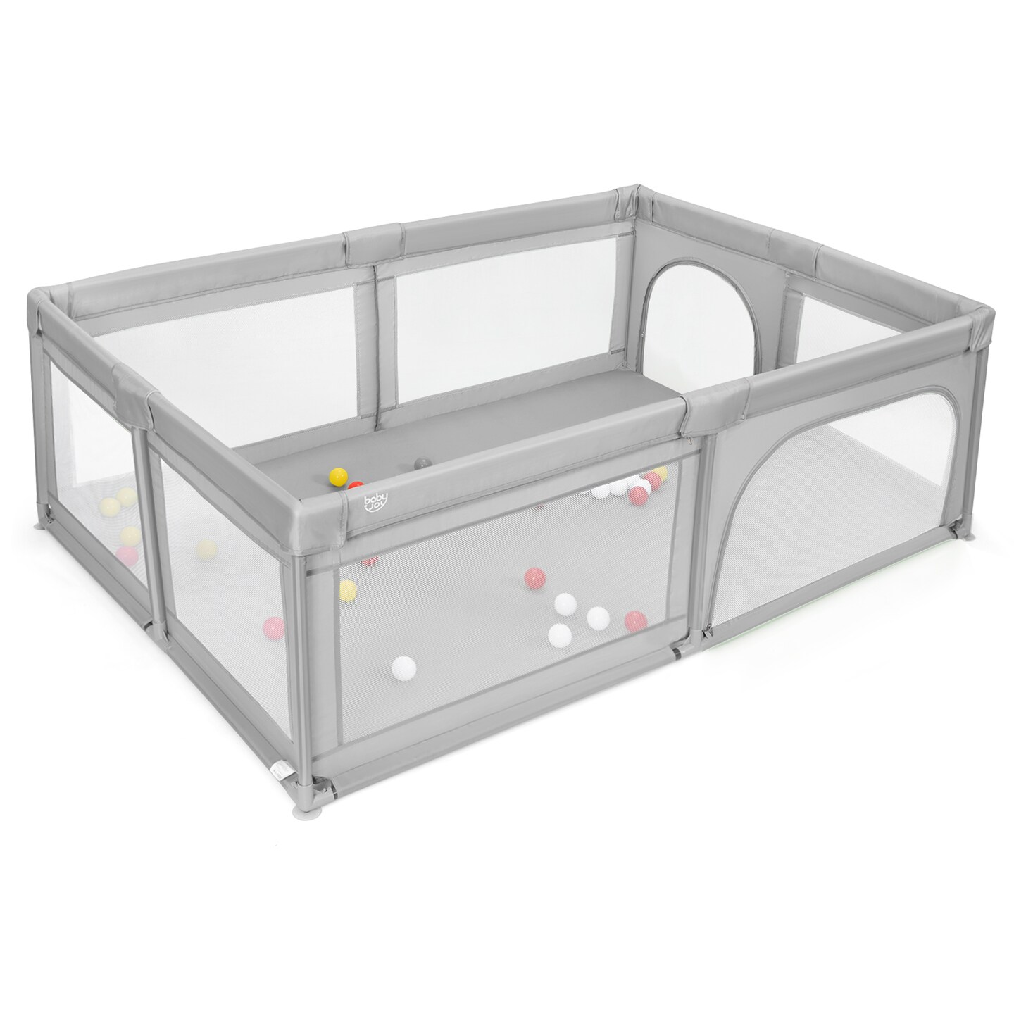 Large Baby Playpen Safety Kids Activity Center with 50 Ocean Balls-Gray