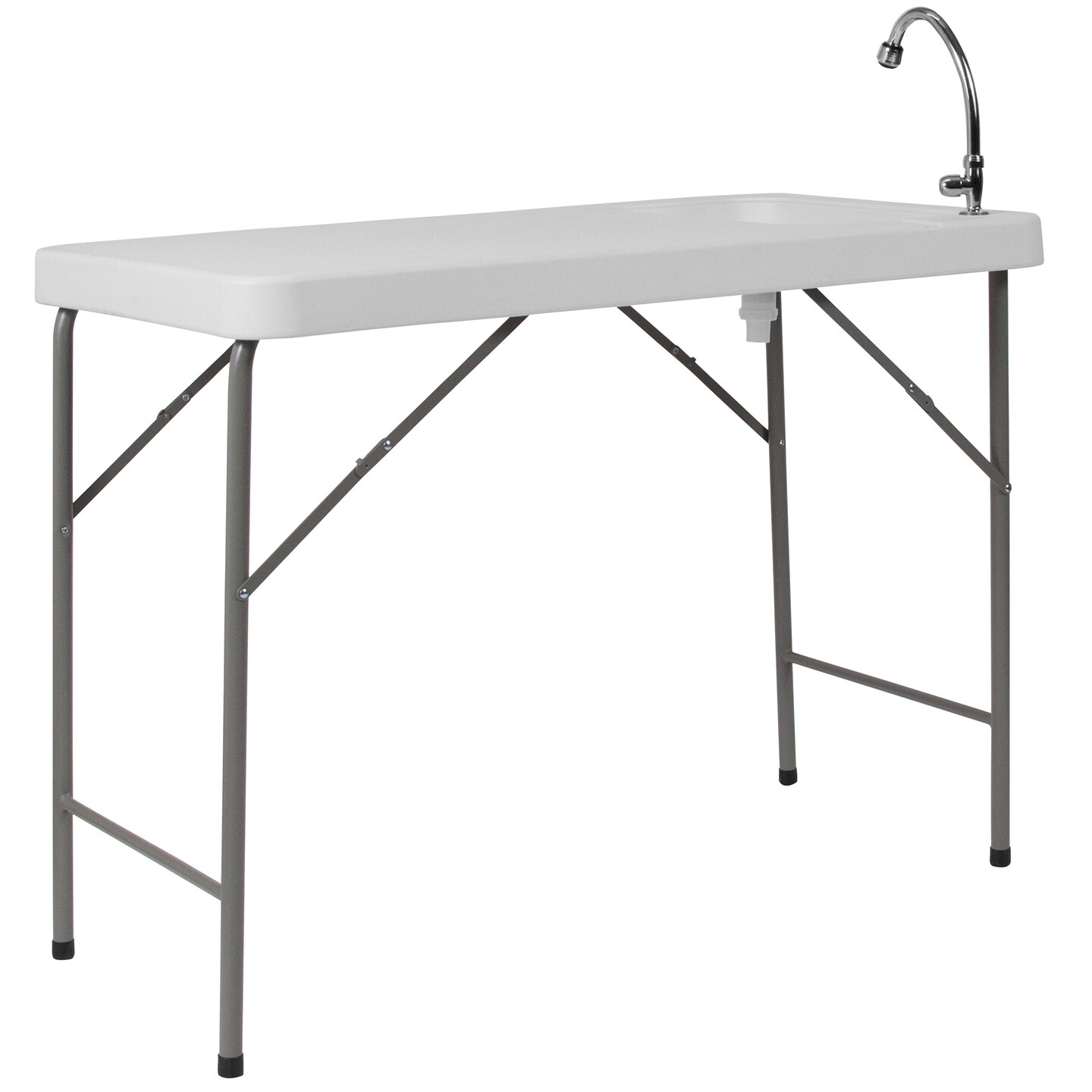 Emma and Oliver 4-Foot Portable Fish Cleaning Table / Outdoor Camping Table and Sink