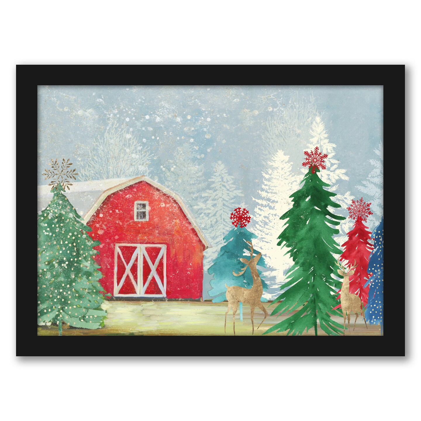 8&#x22; x 10&#x22; Holiday Landscape by Pi Holiday Framed Print Wall Art - Americanflat - Americanflat