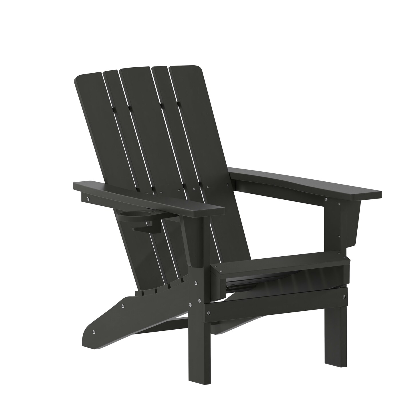Merrick Lane Ridley Adirondack Chair with Cup Holder, Weather Resistant HDPE Adirondack Chair