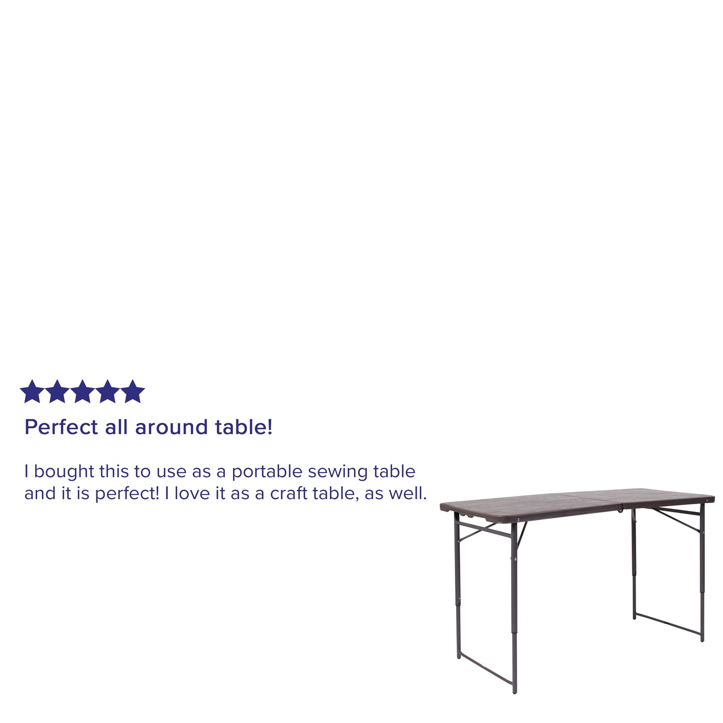 Emma and Oliver 4-Foot Height Adjustable Bi-Fold Dark Gray Plastic Folding Table with Handle