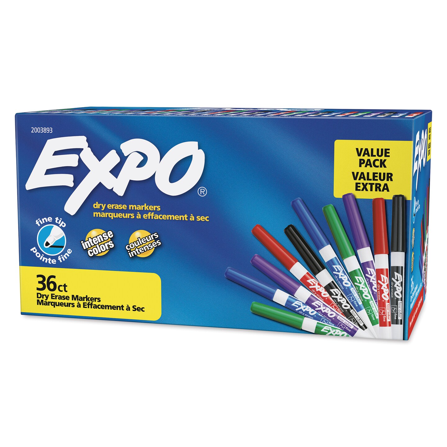 Expo Dry Erase Low Odor Markers - Fine Tip, Assorted Colors, Set of 36