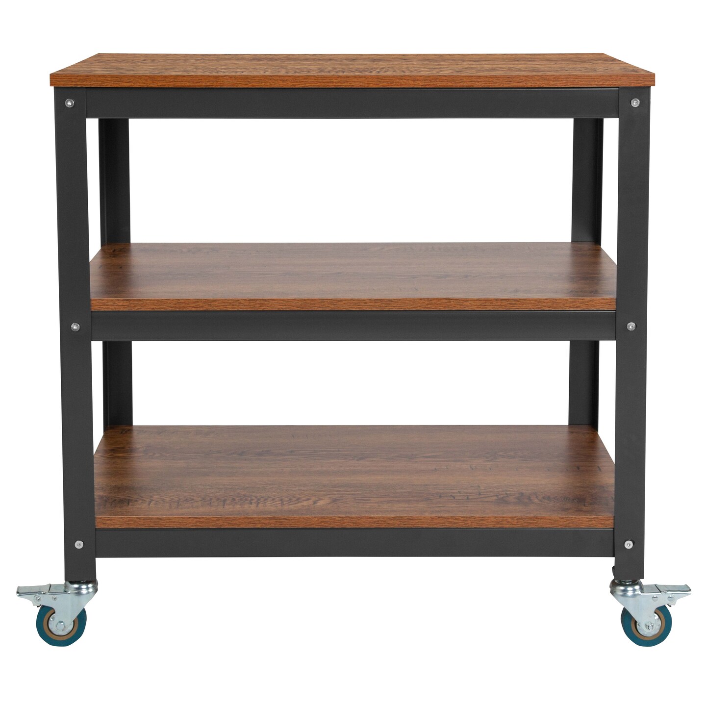 Emma and Oliver 30&#x22;W Rolling Storage Cart with Metal Wheels