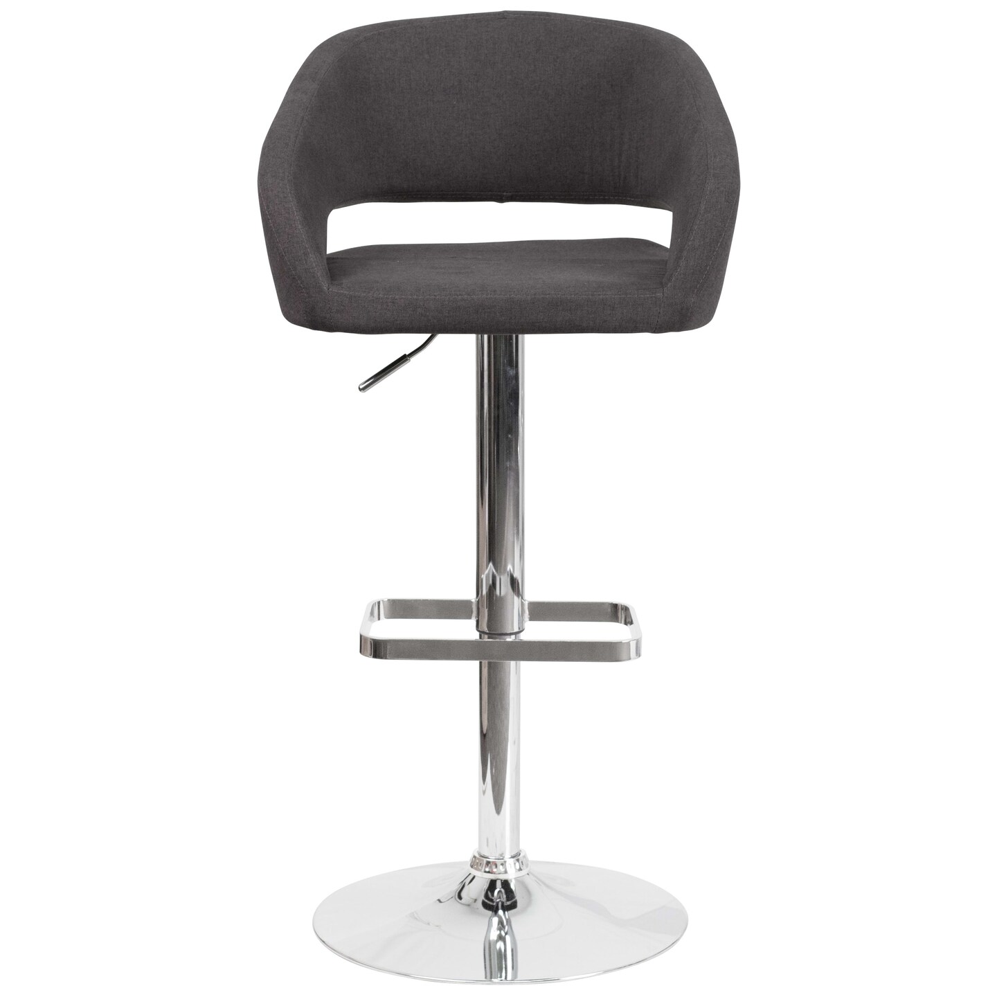 Merrick Lane Rothko Modern Bar Stool Rounded Mid-Back Stool With Height Adjustable Swivel Seat