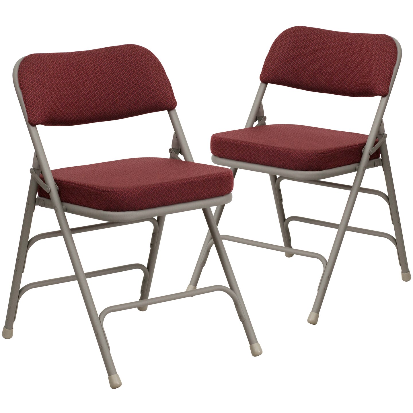 Emma and Oliver 2 Pack Home & Office Portable Party Events Fabric Padded Metal Folding Chair