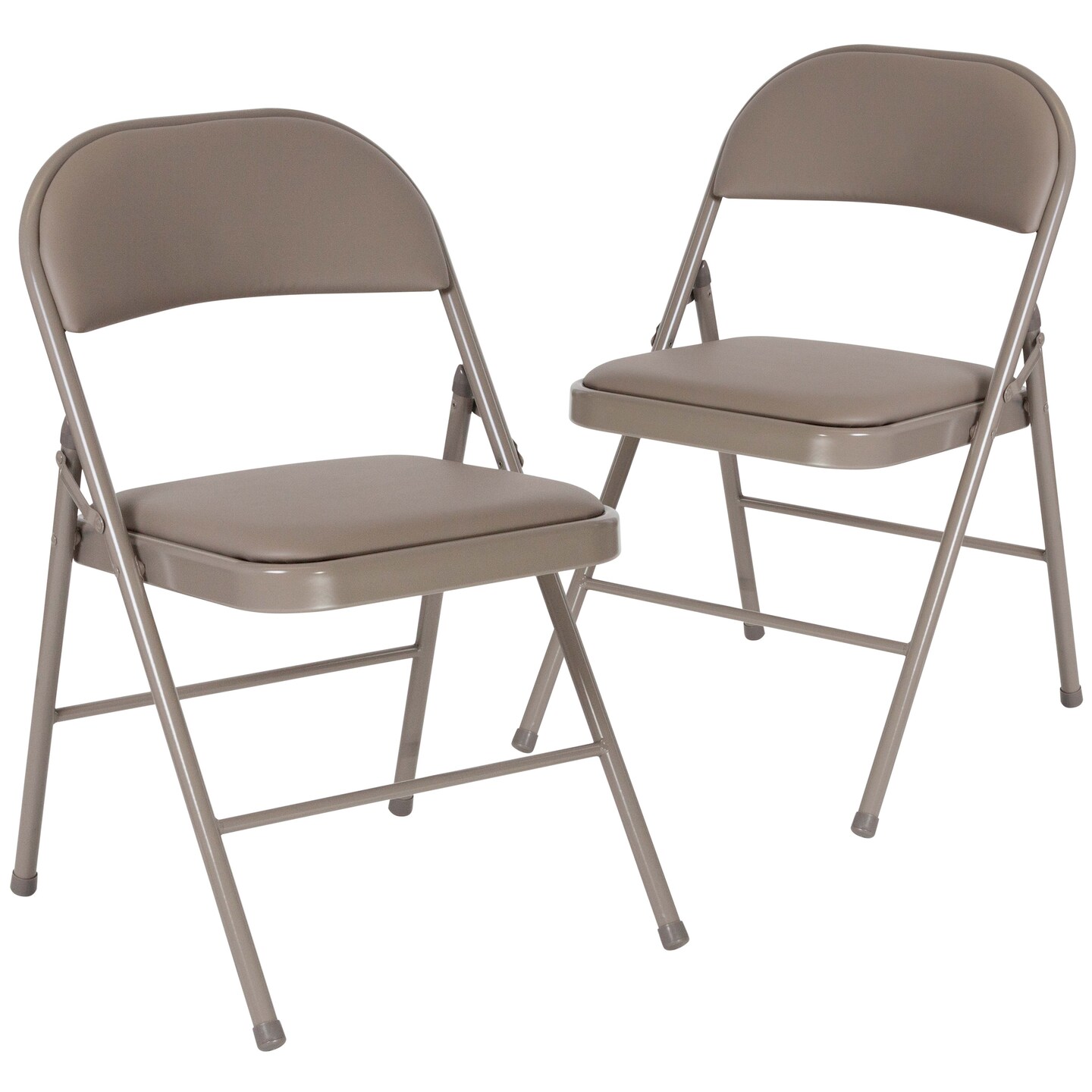 Emma and Oliver 2 Pack Home &#x26; Office Portable Vinyl Folding Metal Event Chair