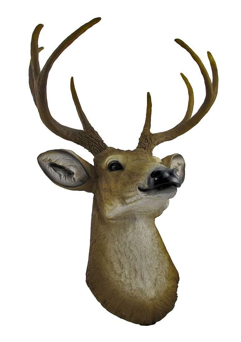 Small Buck Deer Head Statue