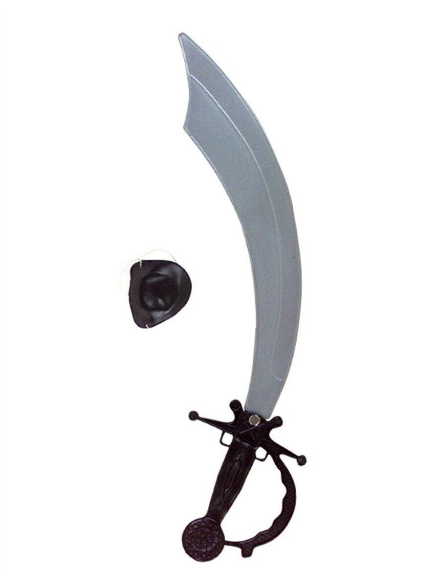 19&#x22; Caribbean Pirates Cutlass Costume Accessory Sword With Free Eye Patch