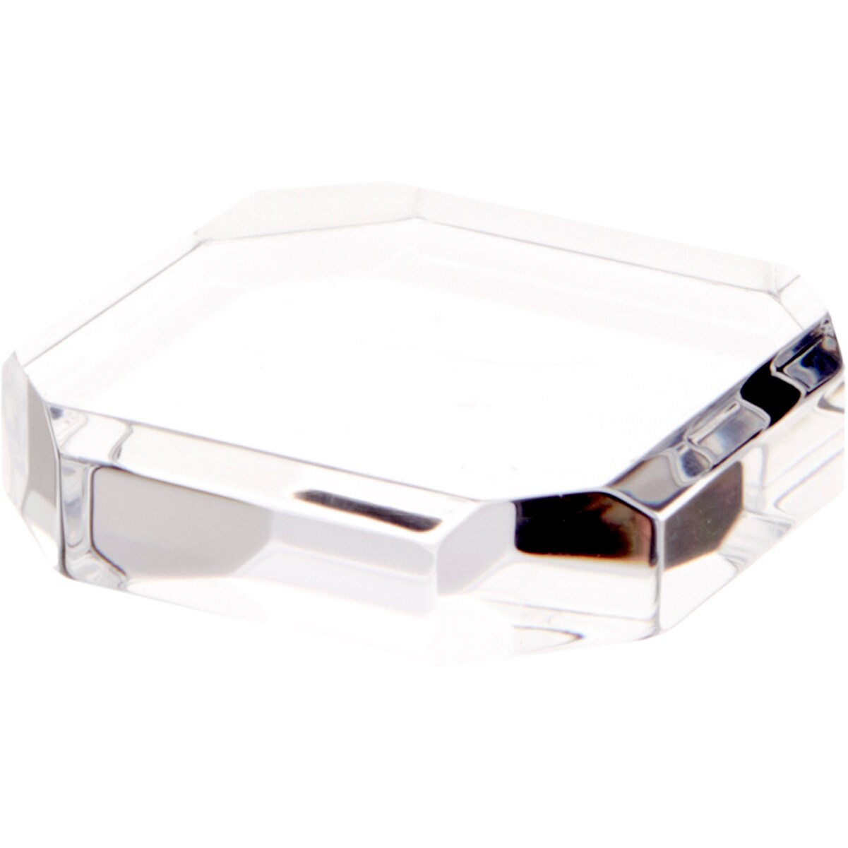 Plymor Clear Acrylic Beveled Corner-Cut Display Base, 3