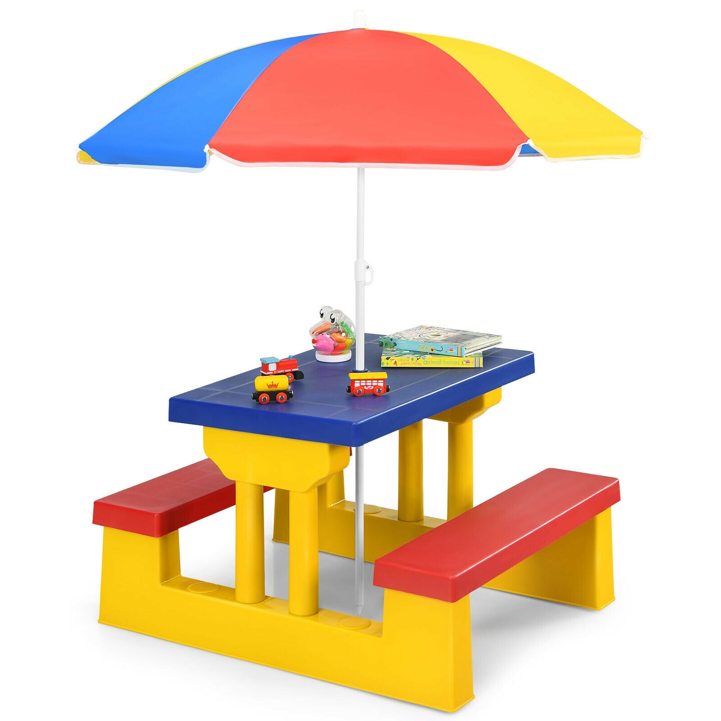 Kids Picnic Folding Table and Bench Set with Umbrella Michaels