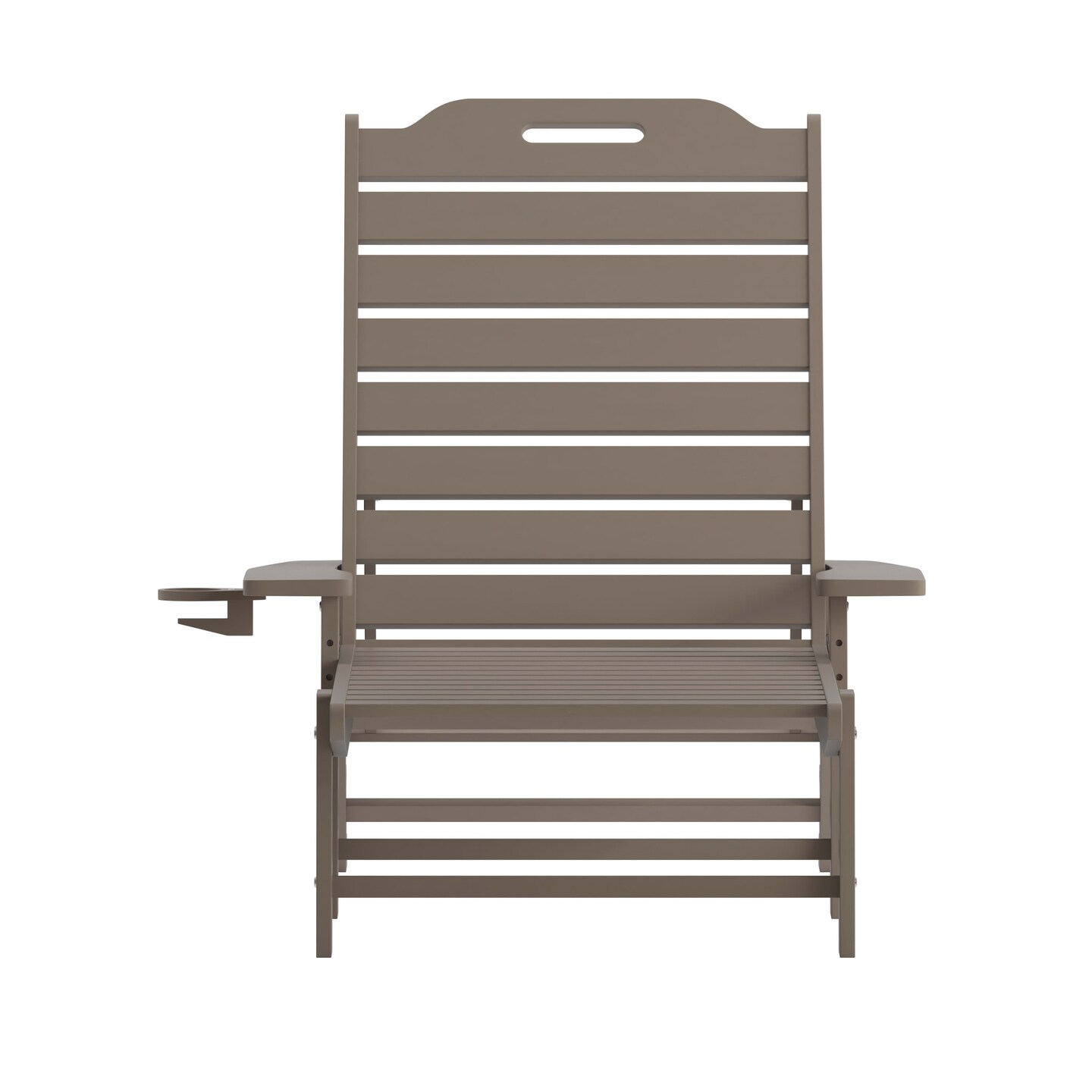 Merrick Lane Gaylord Adjustable Adirondack Lounger with Cup Holder- All-Weather Indoor/Outdoor HDPE Lounge Chair