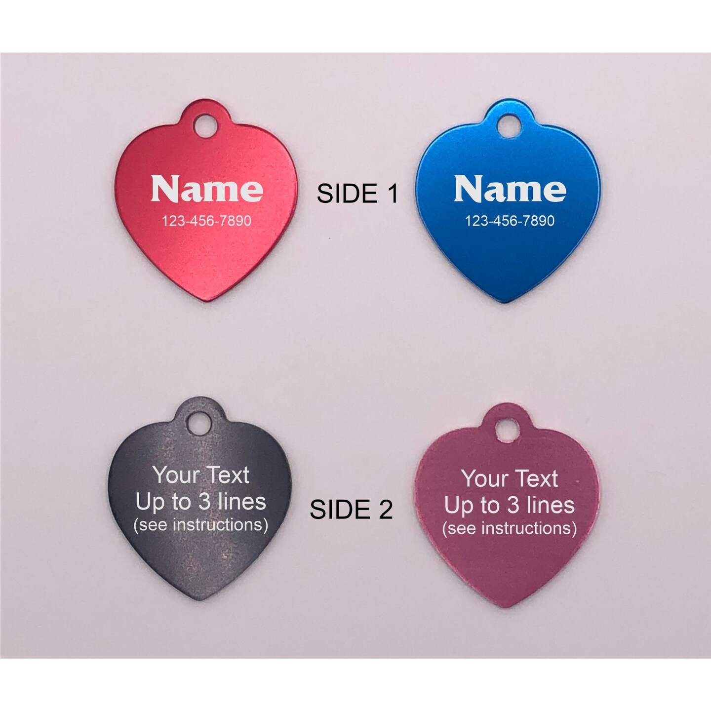 Pet Tags - Heart Shaped Anodized Aluminum