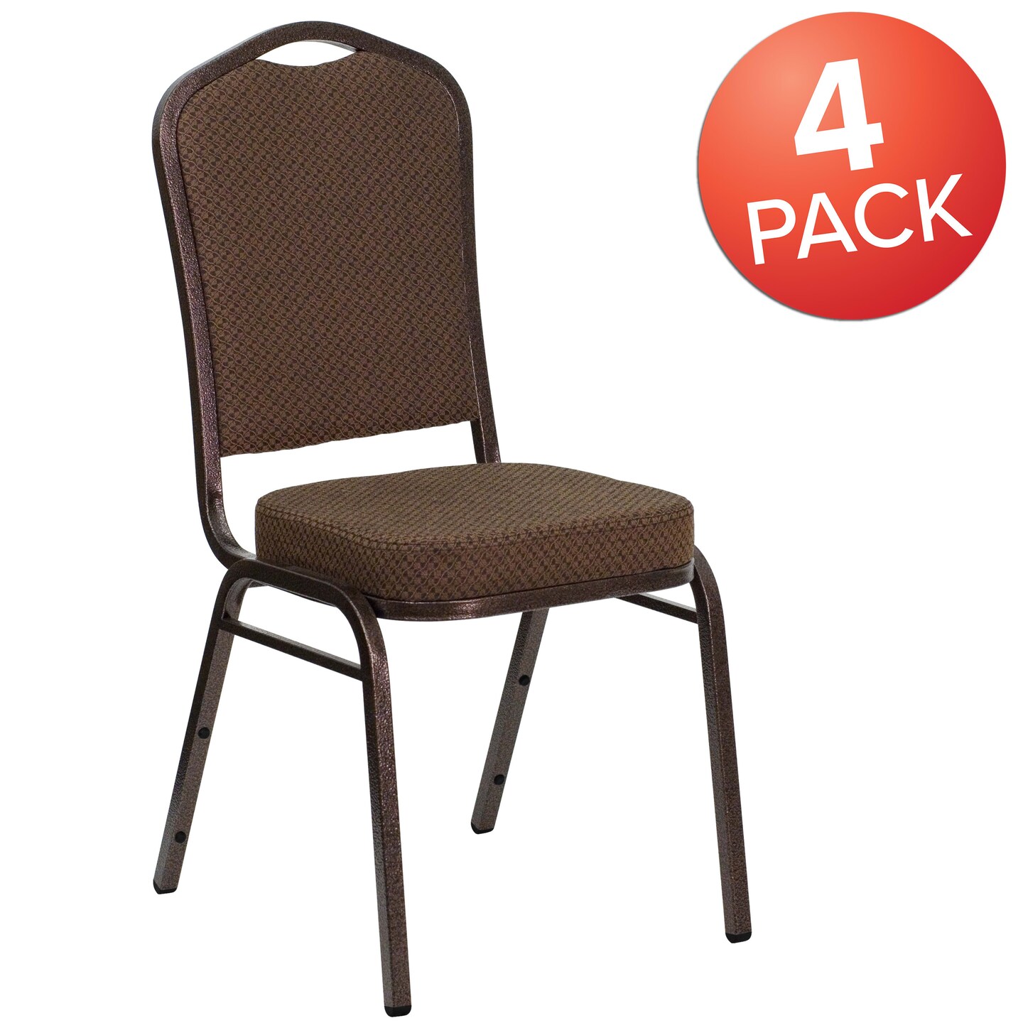 Emma and Oliver 4 Pack Crown Back Stacking Banquet Chair