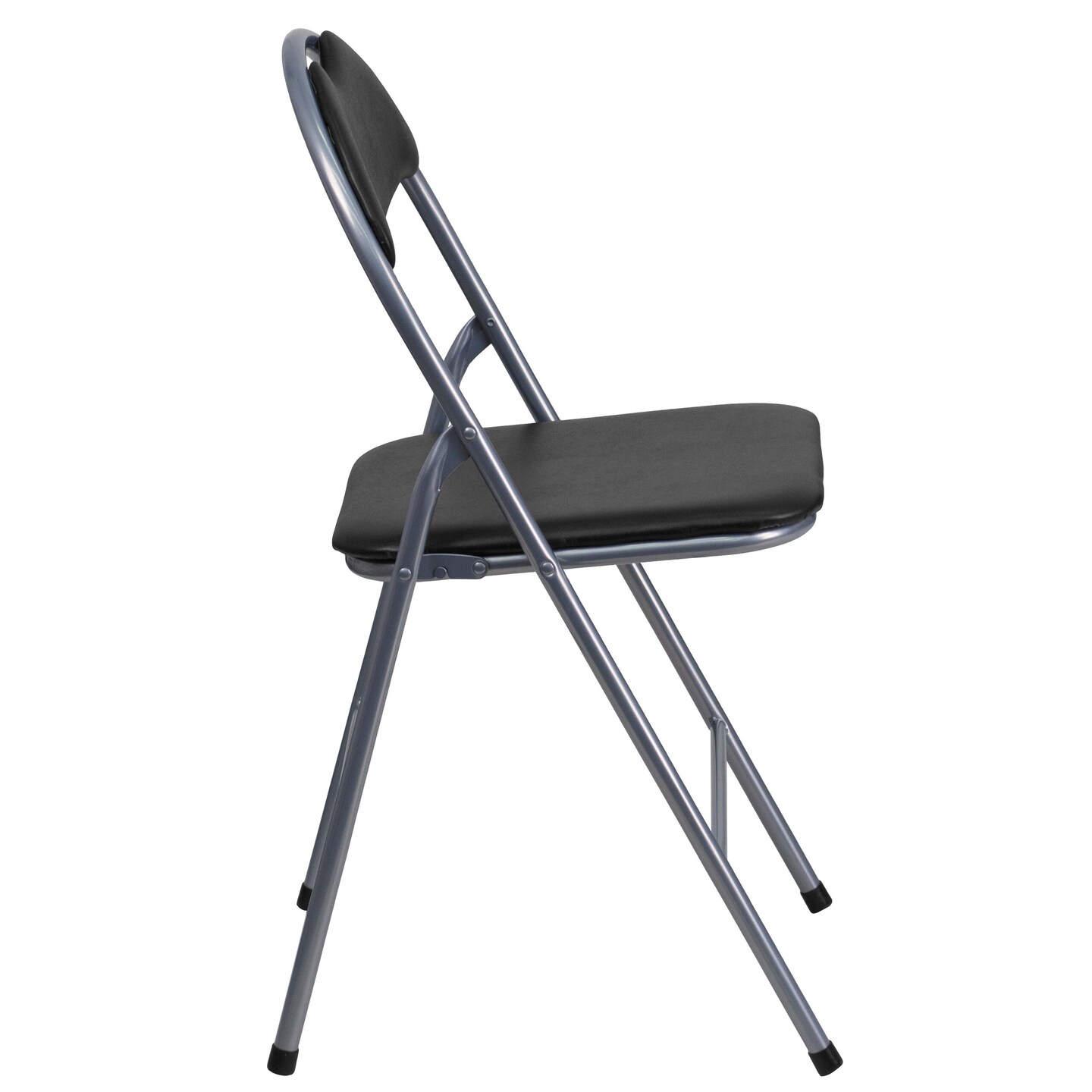 Emma and Oliver 2 Pack Vinyl Metal Folding Chair with Carrying Handle
