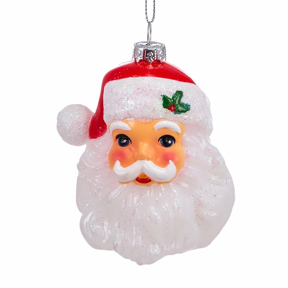KSA Pack of 12 Shatterproof Santa Claus Head Christmas Ornaments 13.5&#x22;