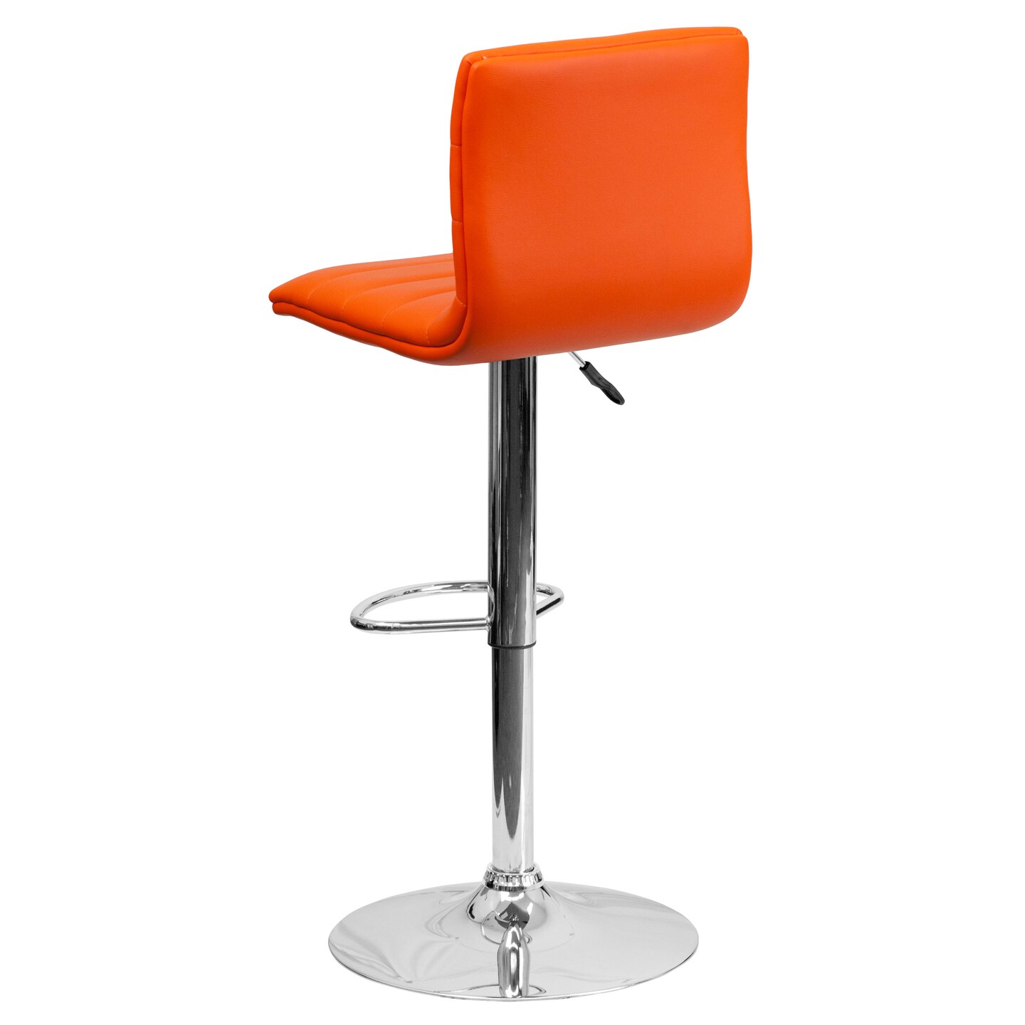Emma and Oliver Coti Modern Channel Tufted Upholstered Height Adjustable Mid-Back Stool and Pedestal Base with Footrest