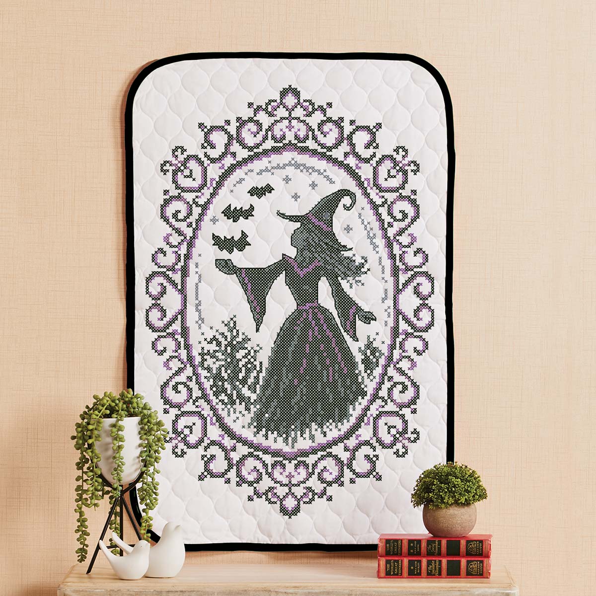 Herrschners  Gothic Mirror Wall Hanging Stamped Cross-Stitch Kit