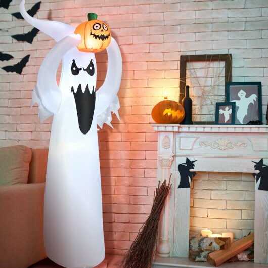 6&#x27; Halloween Inflatable Air Blown Ghost with Pumpkin