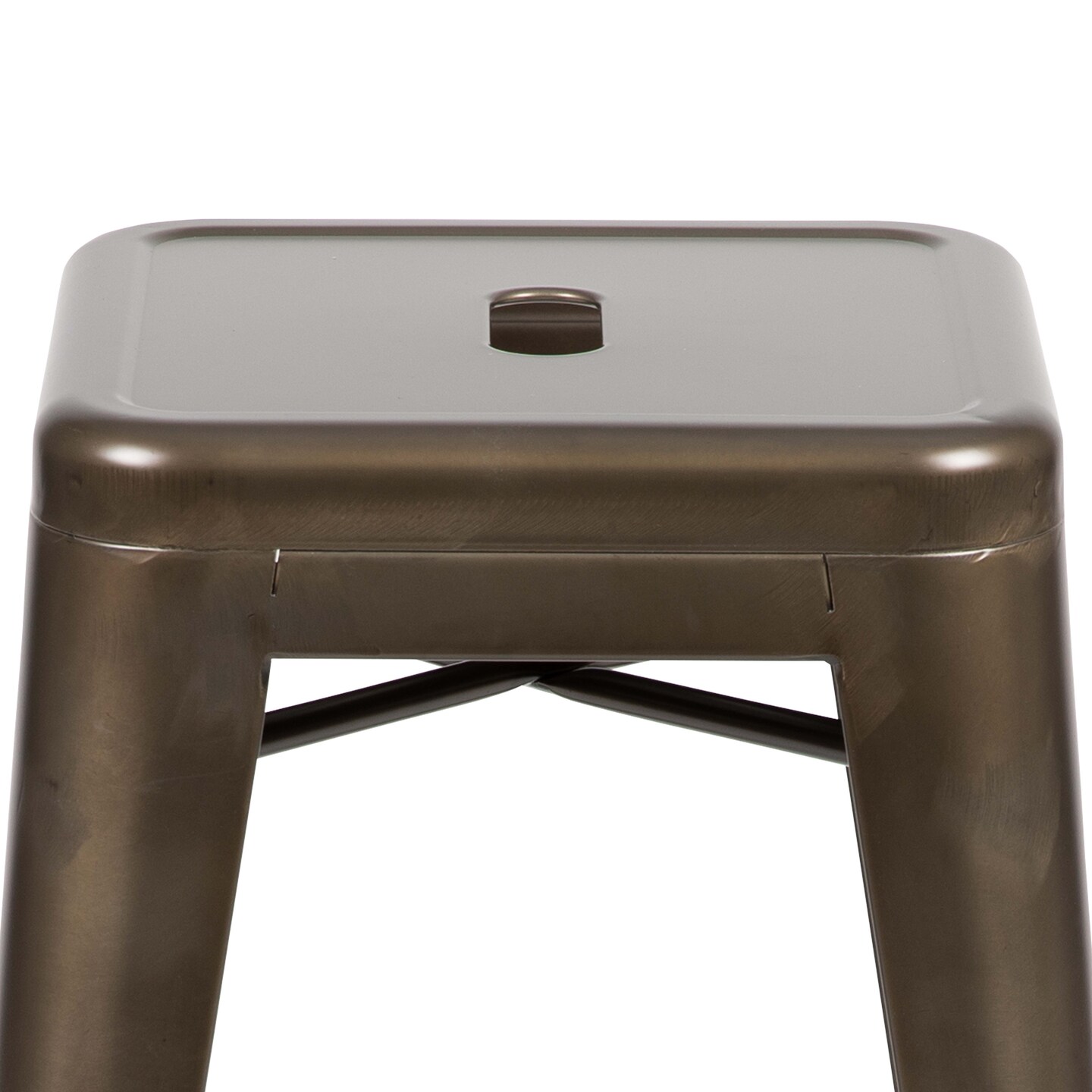 Emma and Oliver 4 Pack 24&#x22; High Metal Indoor Counter Bar Stool - Stackable Stool