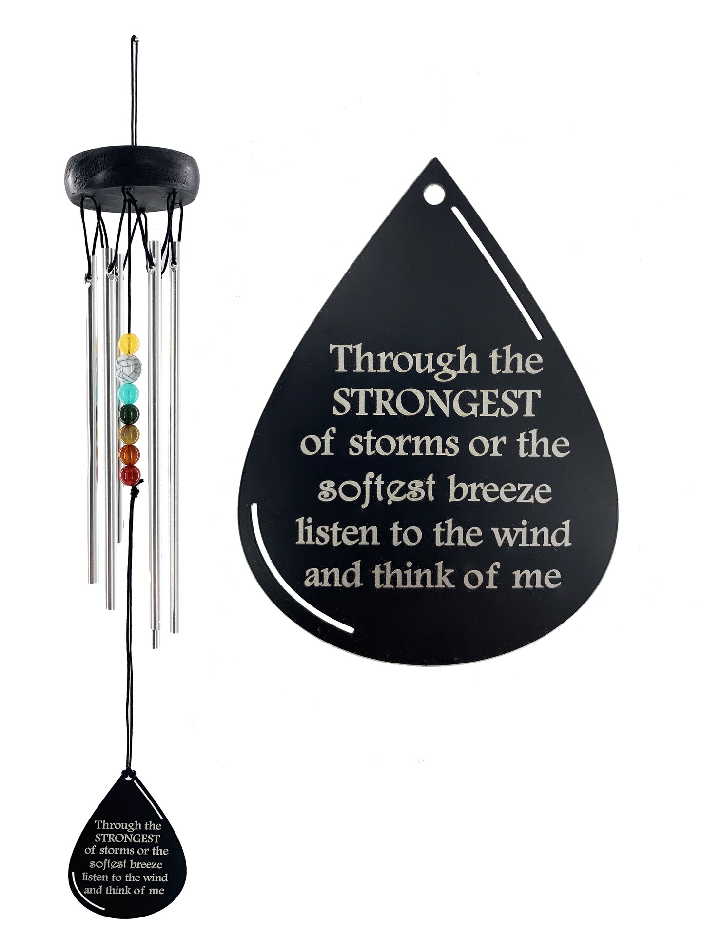 Sympathy Gifts Wind Chimes | Rainbow Stones In Memory of a Loved One Listen to the Wind Keepsake Box