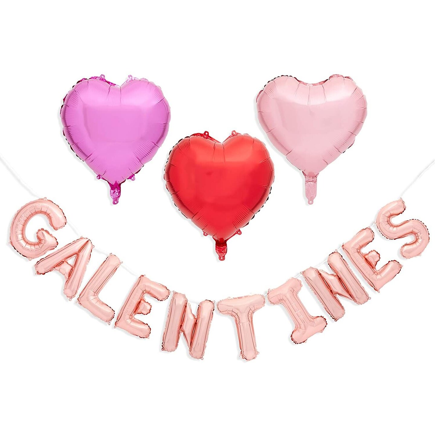 Valentine's Day Decorations, Galetines and Heart Balloons (4 Colors, 19 Pieces)