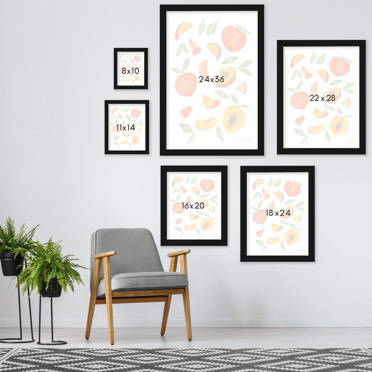 Peaches by Cat Coquillette Frame  - Americanflat