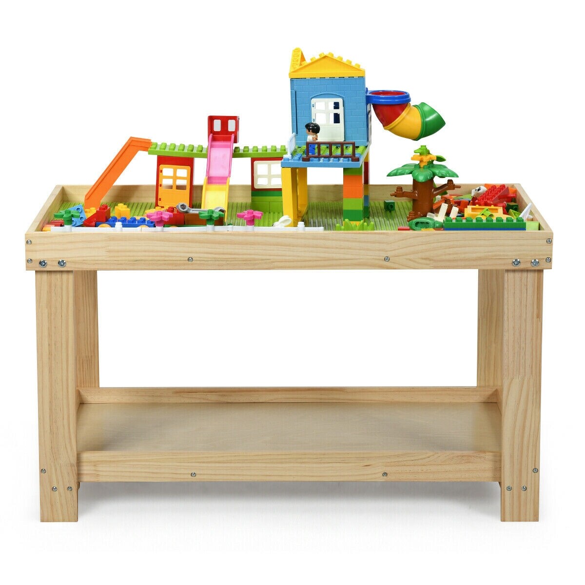 Solid Multifunctional Wood Kids Activity Play Table