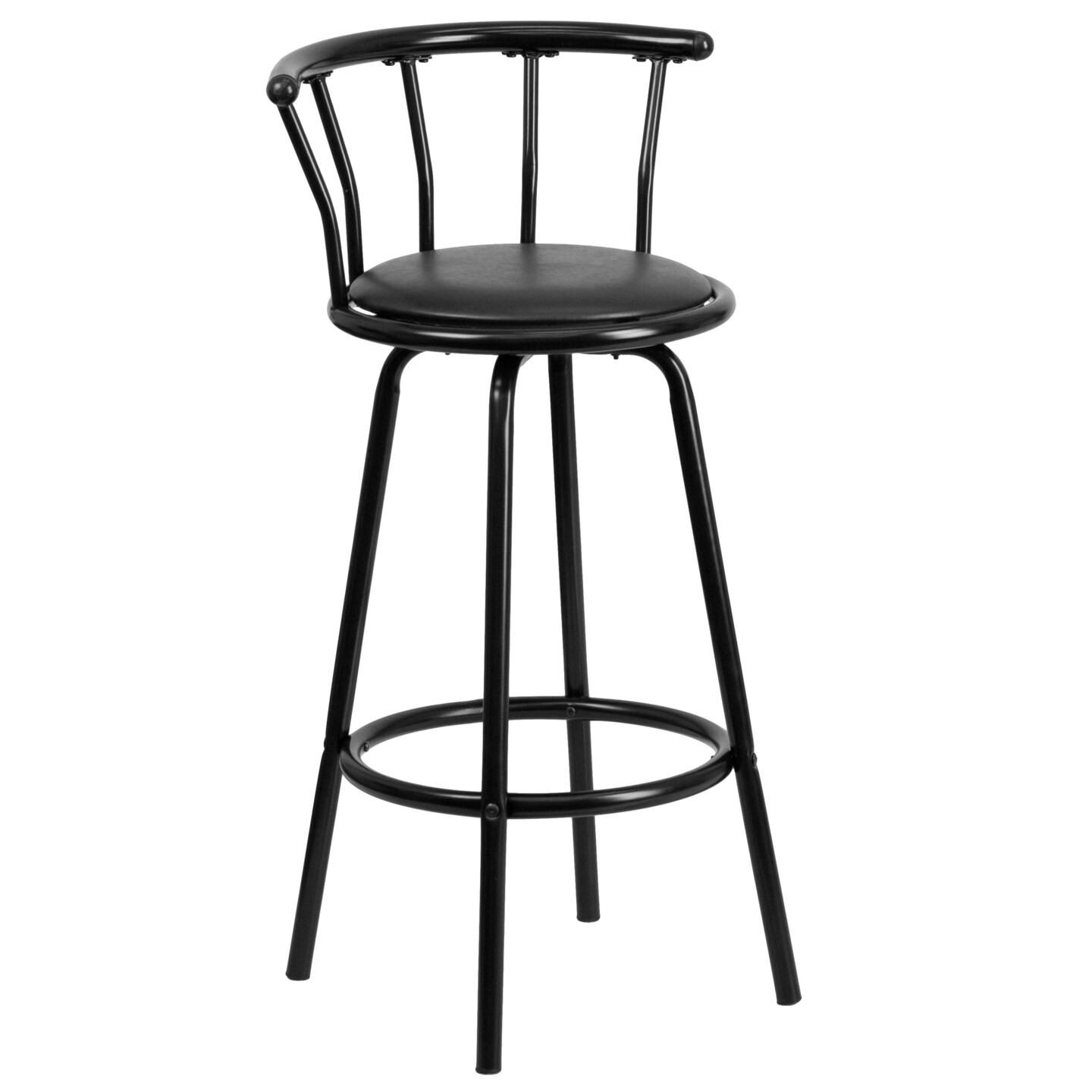 Emma and Oliver Crown Back Metal Barstool with Vinyl Swivel Seat