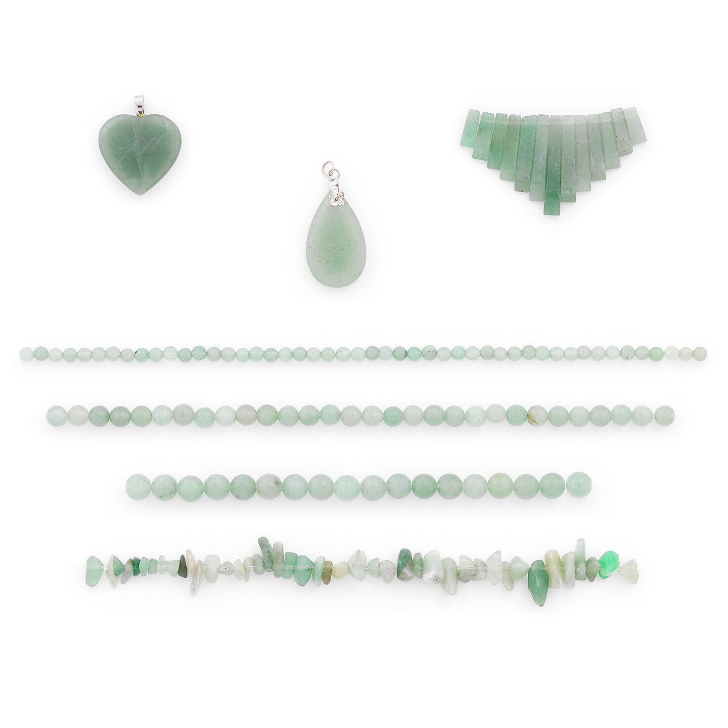 Green Aventurine Natural Gemstone Beads and Pendant Collection