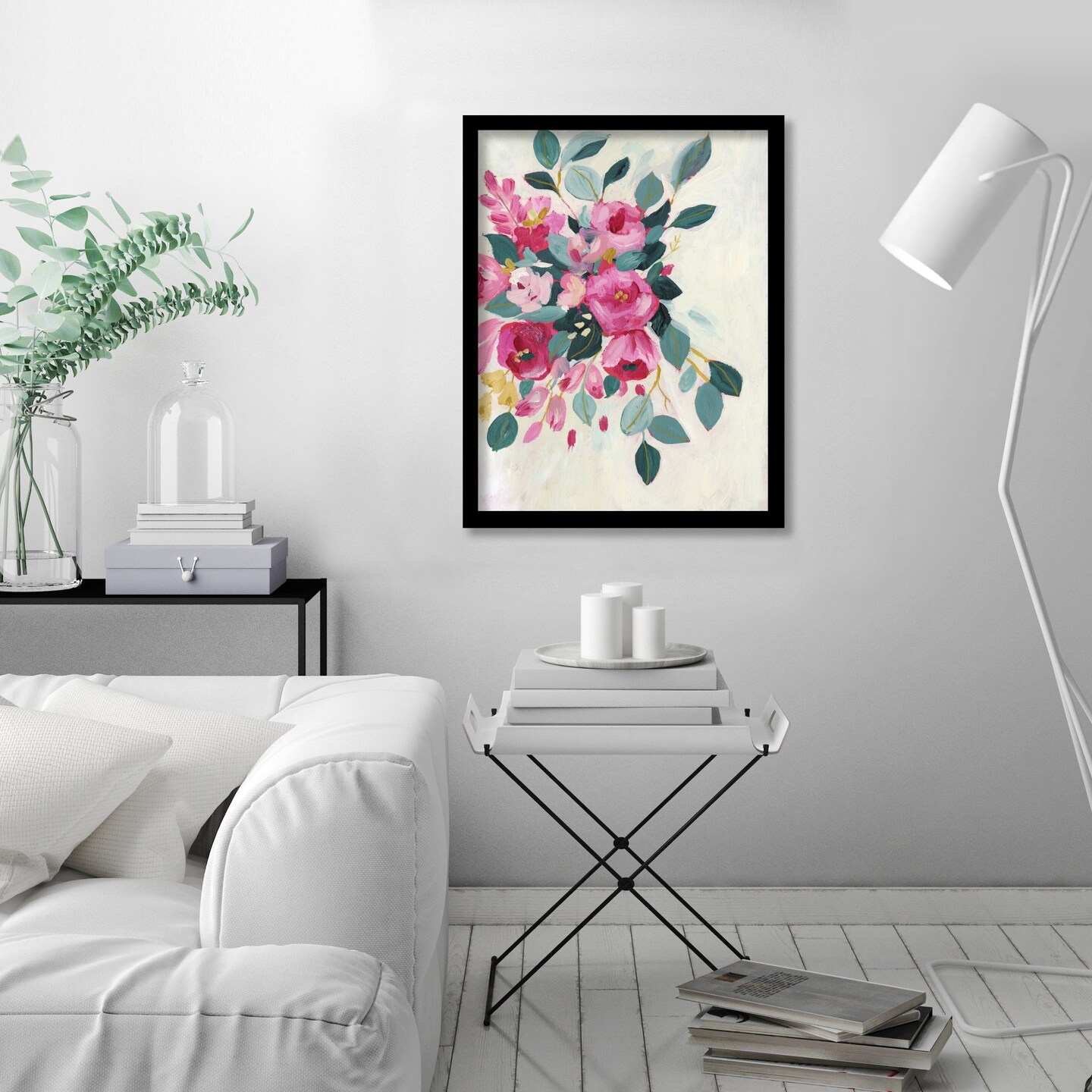 With Love Floral by Sharon Montgomery Black Framed Wall Art - Americanflat