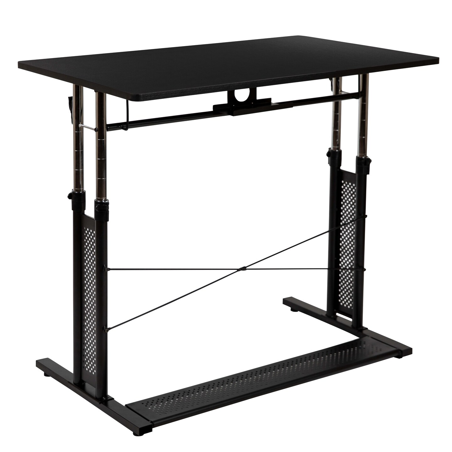 Emma and Oliver Height Adjustable (27.25-35.75&#x22;H) Sit to Stand Home Office Desk