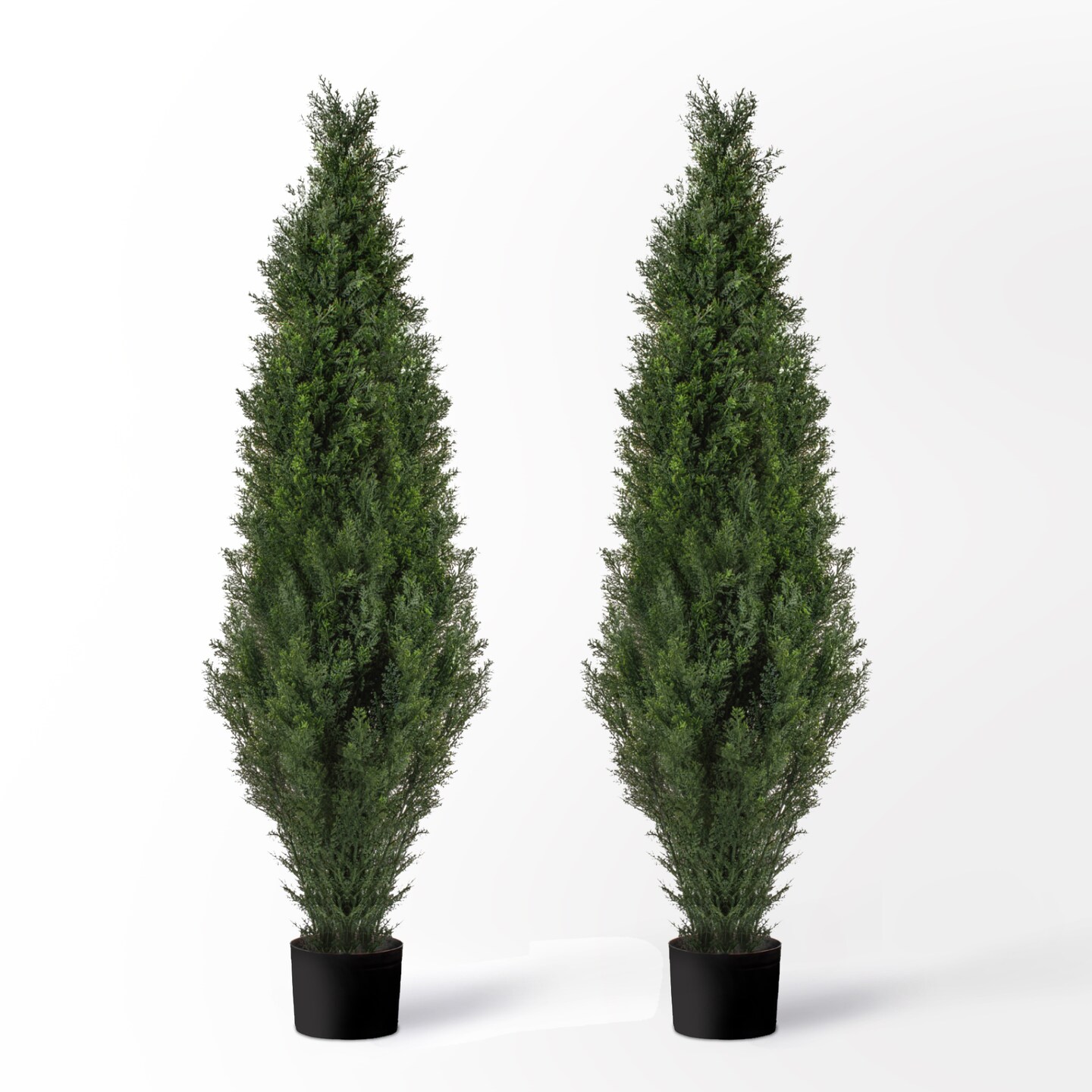 (2 Pack) 60&#x201D; Artificial Cedar Boxwood Topiary Tree